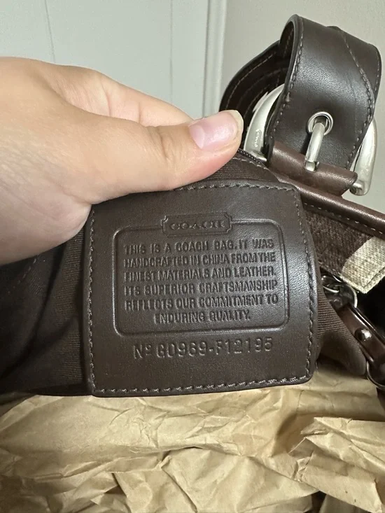 Coach Brown & Cream Patterned Tote Bag - Picture 7 of 9